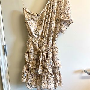 Esther Penn, multi-color cheetah print mini dress, size medium